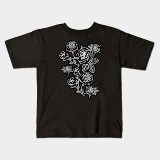 B&W Roses - Black version Kids T-Shirt